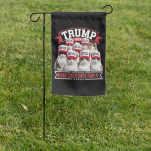 Donald Trump Make Cats Safe Again 2024 Debate Garden Flag