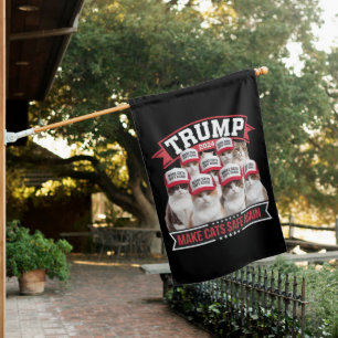 Donald Trump Make Cats Safe Again 2024 Debate House Flag