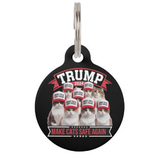 Donald Trump Make Cats Safe Again 2024 Debate Pet ID Tag