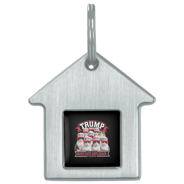 Donald Trump Make Cats Safe Again 2024 Debate  Pet ID Tag (Front)