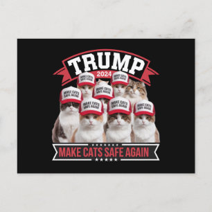 Donald Trump Make Cats Safe Again 2024 Debate Postcard