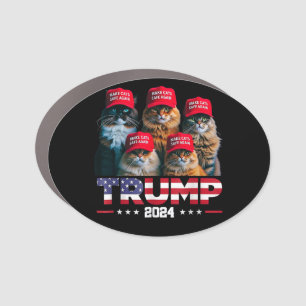 Donald Trump Make Cats Safe Again Red Hat 2024 Car Magnet