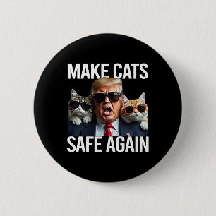Donald Trump Make Cats Safe Again Red Hat 2024 Deb Button