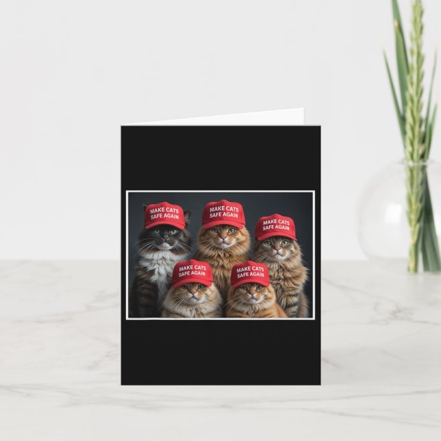 Donald Trump Make Cats Safe Again Red Hat 2024 Deb Card (Front)