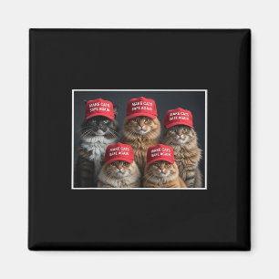 Donald Trump Make Cats Safe Again Red Hat 2024 Deb Magnet