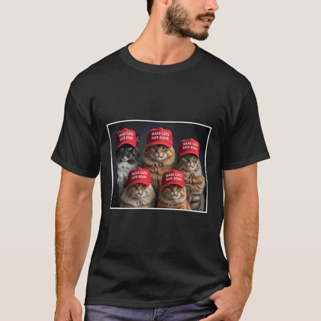 Donald Trump Make Cats Safe Again Red Hat 2024 Deb T-Shirt (Front)