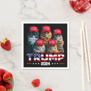 Donald Trump Make Cats Safe Again Red Hat 2024 Napkins