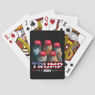 Donald Trump Make Cats Safe Again Red Hat 2024 Poker Cards