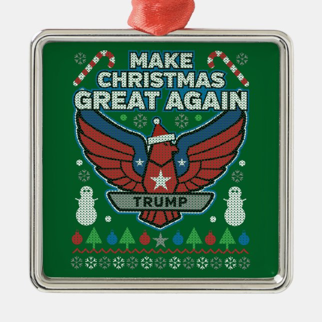 Donald Trump Make Christmas Great Again Metal Ornament (Front)