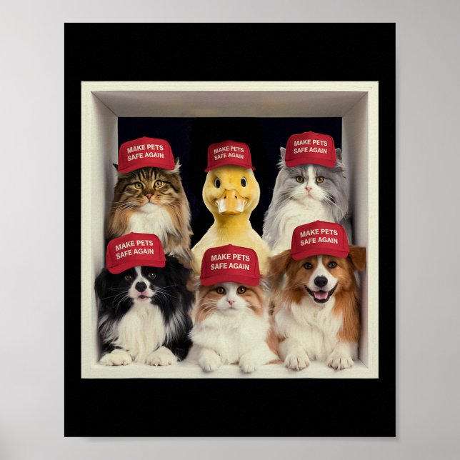 Donald Trump Make Pets Safe Again Red Hat 2024 Det Poster (Front)