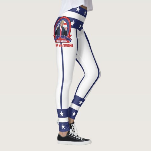 Donald Trump _ MAKING AMERICA GREAT and STRONG v2 Leggings