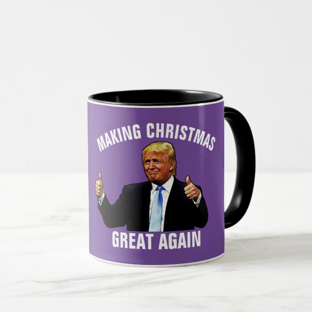 DONALD TRUMP MAKING CHRISTMAS GREAT AGAIN COFFEE MUG (Front Right)