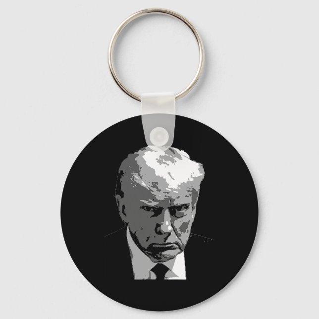 Donald Trump Mean Mug Shot  Keychain (Front)