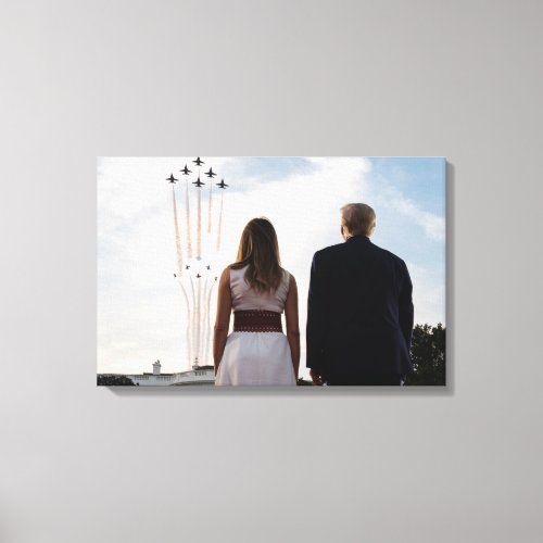 Donald Trump  Melania July 4 2020 Canvas Print
