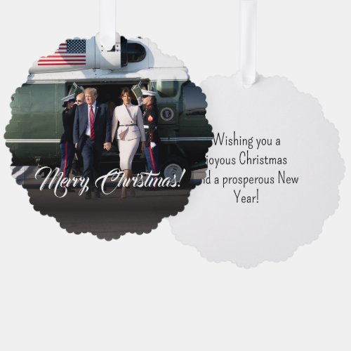 Donald Trump  Melania Military Christmas Custom Ornament Card