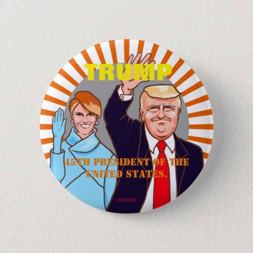 Donald Trump  MelaniaPresident of the USA Pinback Button