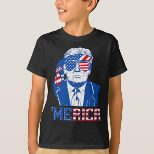 Donald Trump Merica Trump Sungl Us Flag 4th Of Jul T-Shirt