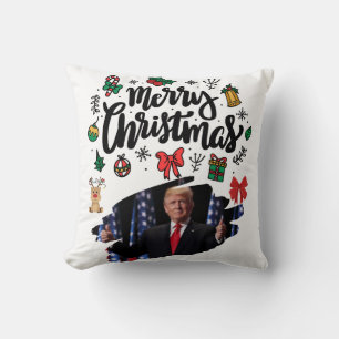 Donald Trump Merry Christmas Throw Pillow