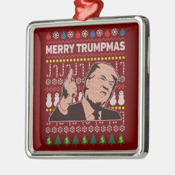 Donald Trump Merry Trumpmas Holiday Metal Ornament | Zazzle