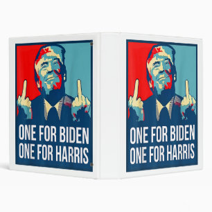 Donald Trump Middle Finger Biden Harris America Re 3 Ring Binder