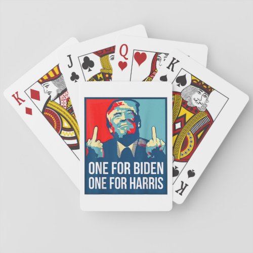 Donald Trump Middle Finger Biden Harris America Re Poker Cards