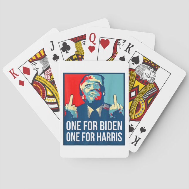 Donald Trump Middle Finger Biden Harris America Re Poker Cards (Back)
