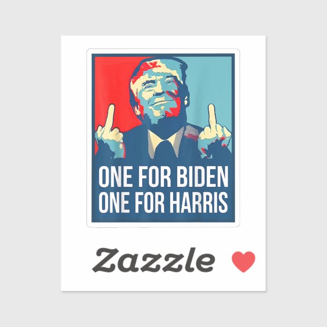 Donald Trump Middle Finger Biden Harris America Re Sticker (Sheet)