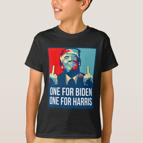 Donald Trump Middle Finger Biden Harris America Re T_Shirt