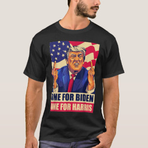Donald Trump Middle Finger Biden Harris America Re T-Shirt
