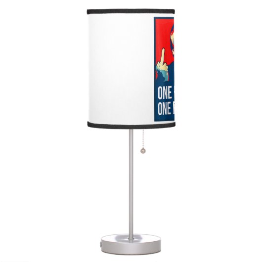 Donald Trump Middle Finger Biden Harris America Re Table Lamp (Left)