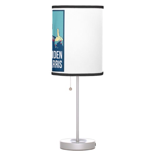 Donald Trump Middle Finger Biden Harris America Re Table Lamp (Right)