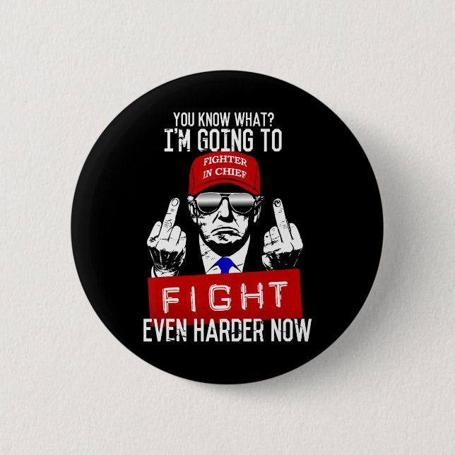 Donald Trump Middle Finger Flipping Off Pro Republ Button (Front)