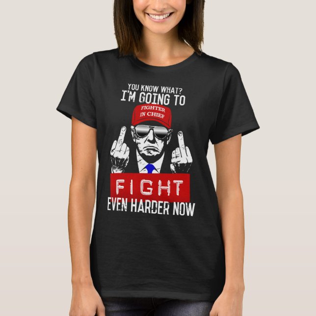 Donald Trump Middle Finger Flipping Off Pro Republ T-Shirt (Front)