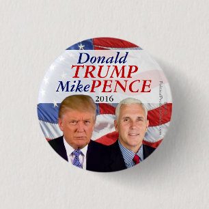 Donald Trump Mike Pence 2016 Photo Button