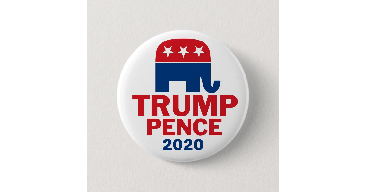 Donald Trump Mike Pence Republican Elephant 2020 Button Zazzle Com