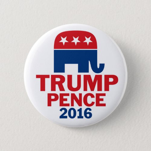 Donald Trump  Mike Pence Republican Elephant Pinback Button