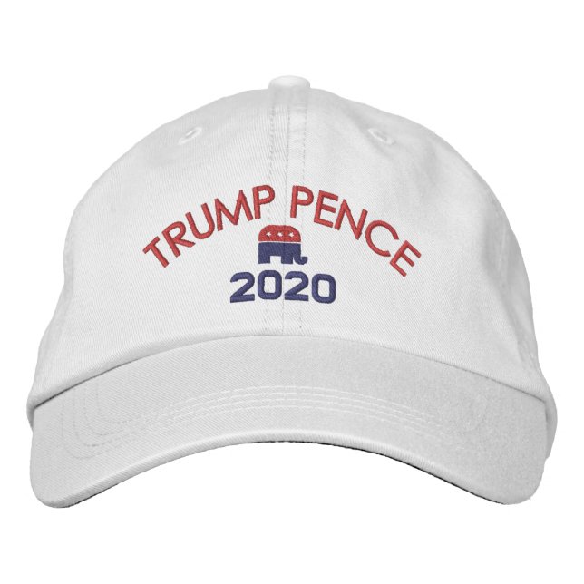 Donald Trump Mike Pence - with Republican Elephant Embroidered Baseball Cap (Front)