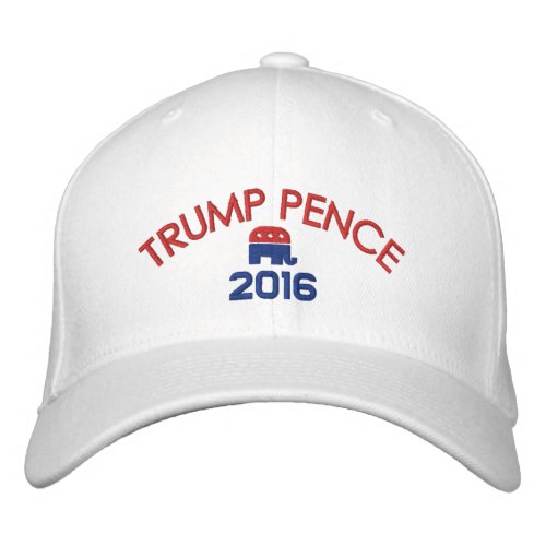 Donald Trump Mike Pence _ with Republican Elephant Embroidered Baseball Cap