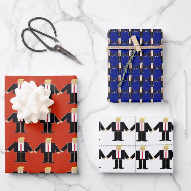 Donald Trump Minis Wrapping Paper Sheets (Front)