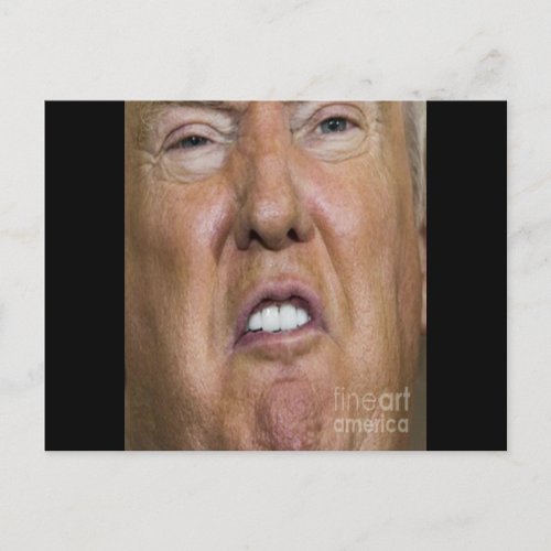 Donald Trump Mouth Teeth Biting Postcard