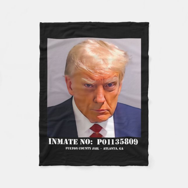 Donald Trump Mug Shot  Fleece Blanket (Front)