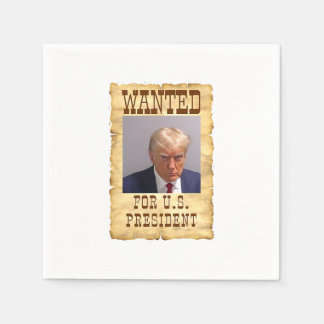 DONALD TRUMP MUG SHOT WANTED FOR U.S. PRESIDENT 20 NAPKINS