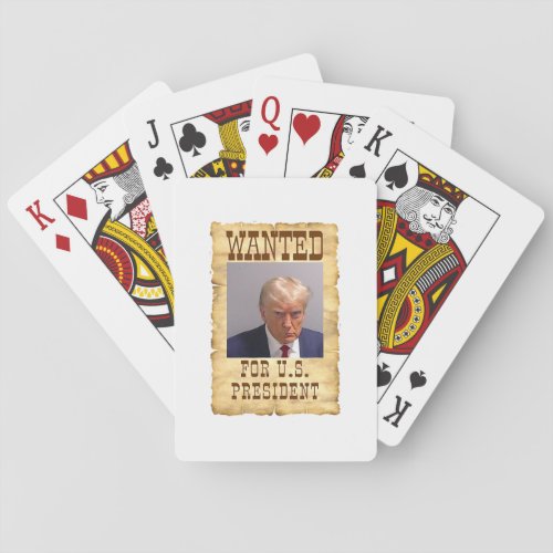 DONALD TRUMP MUG SHOT WANTED FOR US PRESIDENT 20 POKER CARDS