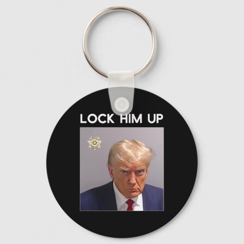 Donald Trump Mugshot Lock Him Up Trump Mug Shot  Keychain