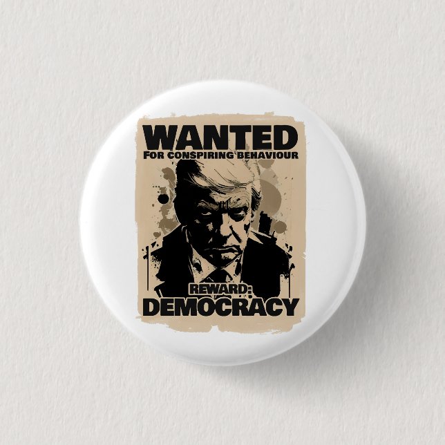 Donald Trump Mugshot Wanted Poster - Georgia Count Button (Front)