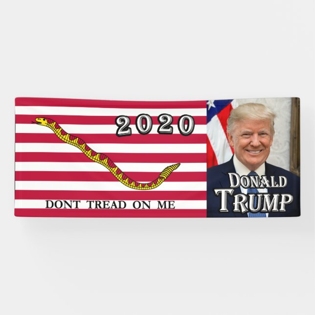 Donald Trump - Navy Jack Flag - Don't Tread On Me Banner (Horizontal)