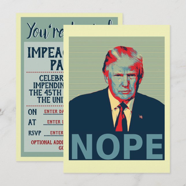 Donald Trump Nope Impeachment Party Invitation (Front/Back)