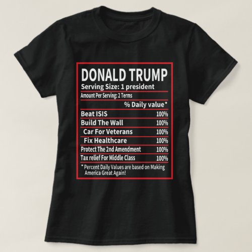 Donald Trump Nutrition Facts _ Funny Christmas  T_Shirt