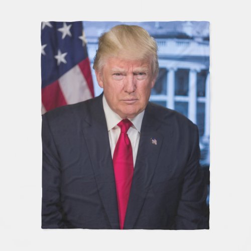 Donald Trump Official Presidential Portrait Fleece Blanket