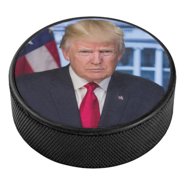 Donald Trump Official Presidential Portrait Hockey Puck (3/4)